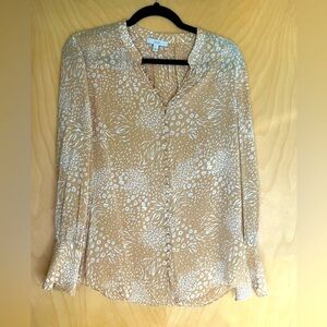 Joie blouse, pale orange animal print, small